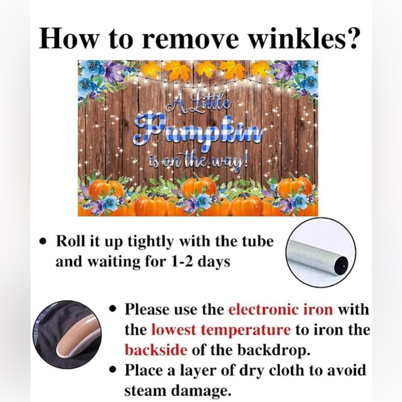 Baby Shower Party Banner Photo Backdrop Our Little Pumpkin is on The Way NEW - Picture 6 of 11